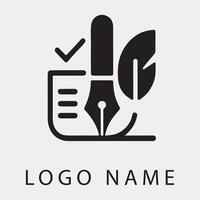 Contemporary Logo with Pen Illustration for Writers and Artists vector