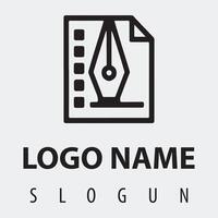 Clean and Minimalist Logo with Paper and Pen Symbol vector