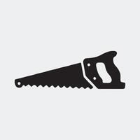 Minimalist Glyph Icon of a Hand Saw for Woodworking Projects vector