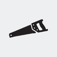 Solid Black Silhouette of a Traditional Hand Saw vector
