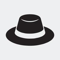 Minimalist Glyph Silhouette of a Stylish Fedora Hat vector