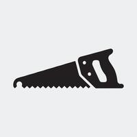 Bold Black and White Icon of a Classic Manual Saw vector
