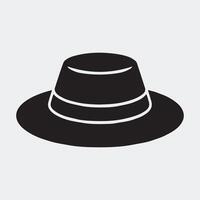 Bold Black Fedora Hat Icon for Fashion and Accessory Themes vector