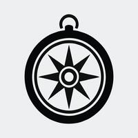 Set of Solid Black Compass Icons for Navigation and Travel Themes vector