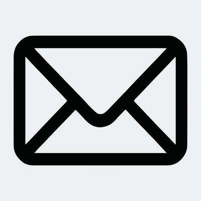 Clean Solid Envelope Symbol for Web, App, and Contact Interfaces