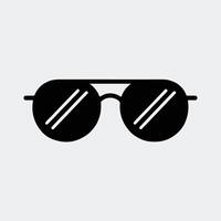 Set of Solid Black Icons Featuring Trendy Sunglass Styles vector