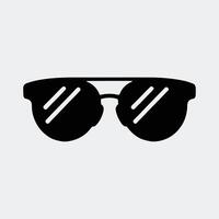 Collection of Bold Glyph Icons of Fashionable Sunglasses vector