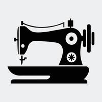 Minimalist Glyph Icon of Classic Sewing Machine for Craft and Fashion vector