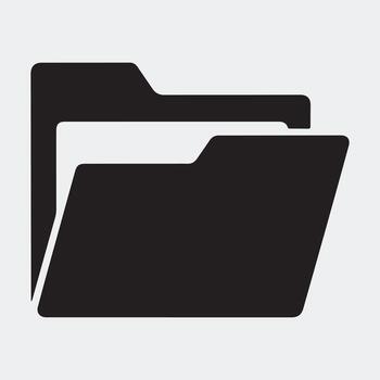 Solid Black Folder Icon Symbolizing Organization and Filing vector