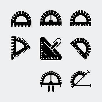 Assorted Solid Black Geometric Tools for Architecture and Education vector