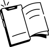 A drawing style icon depicting online book vector