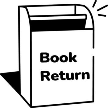 A sketchy style icon representing book return vector