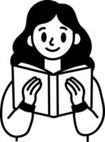 A doodle style icon showing bibliophile vector