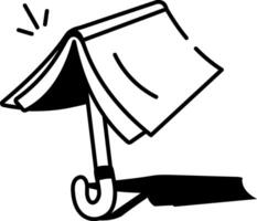 A drawing style icon depicting book umbrella vector