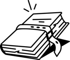 A hand drawn style icon of historic book vector