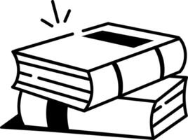 A hand drawn style icon of book stack vector
