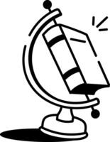 A drawing style icon depicting library globe vector
