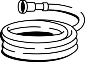 A drawing style icon depicting garden hose vector