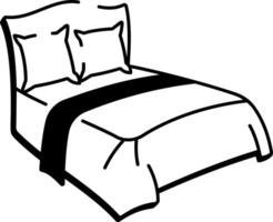 A sketchy style icon representing bedroom vector