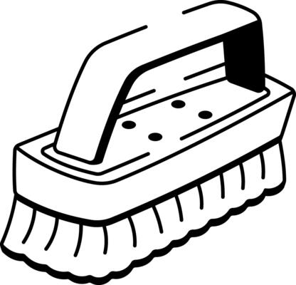 A sketchy style icon representing hand scrubber