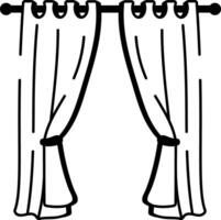 A sketchy style icon representing curtains vector