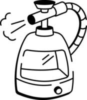 A hand drawn style icon showing cloth steamer vector