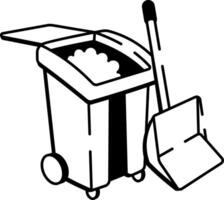 A drawing style icon depicting trash scoop vector