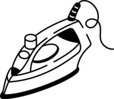A doodle style icon showing steam iron vector