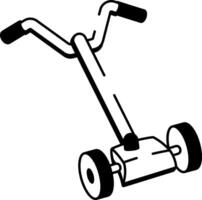 A hand drawn style icon showing grass trimmer vector