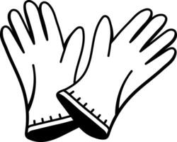 A drawing style icon depicting gloves vector