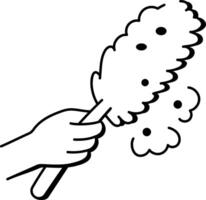 A hand drawn style icon showing dusting vector