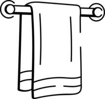A sketchy style icon representing hanging towel vector