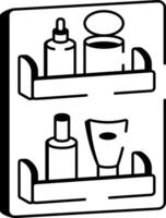 A hand drawn style icon showing bathroom shelf vector