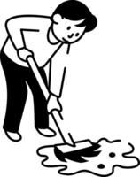 A drawing style icon depicting mopping vector
