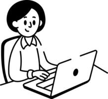 A sketchy style icon representing remote work vector