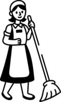 A drawing style icon depicting housekeeper vector