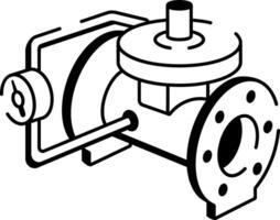 A doodle style icon showing pressure regulator vector