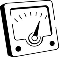 A hand drawn style icon depicting voltmeter vector