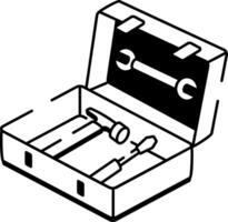 A doodle style icon showing toolbox vector
