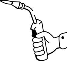A hand drawn style icon depicting welding torch vector