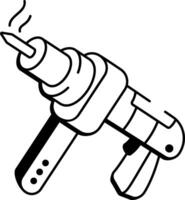 A sketchy style icon representing soldering iron vector