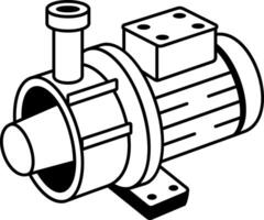 A drawing style icon showing electric pump vector