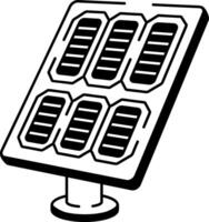 A drawing style icon showing solar panel vector