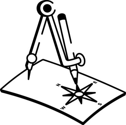 A sketchy style icon representing drafting