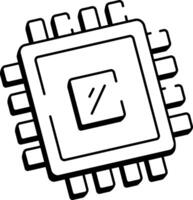 A sketchy style icon representing firmware chip vector