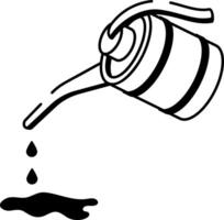 A doodle style icon depicting oil can vector