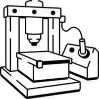 A drawing style icon showing hydraulic press vector