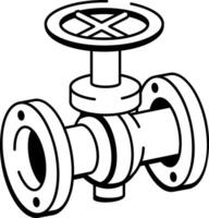 A doodle style icon showing industrial valve vector