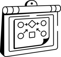 A sketchy style icon representing schematic diagram vector