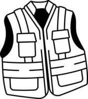 A hand drawn style icon depicting safety vest vector